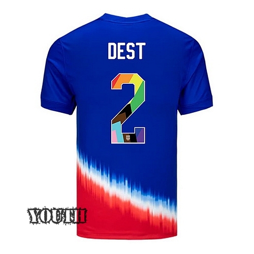 USA 2024/25 Sergino Dest Away Pride Youth Soccer Jersey