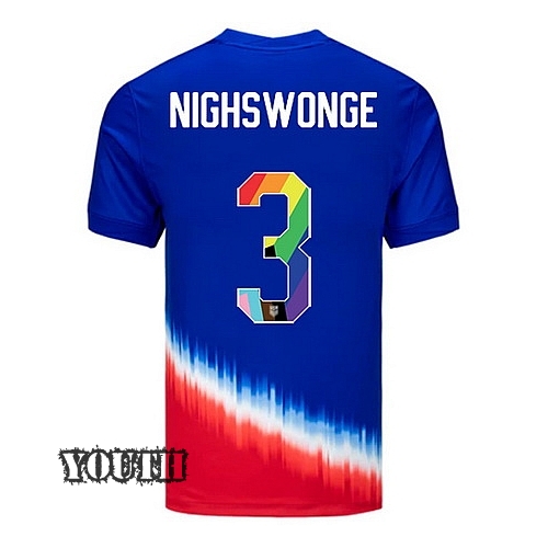 USA 2024/25 Jenna Nighswonger Away Pride Youth Soccer Jersey