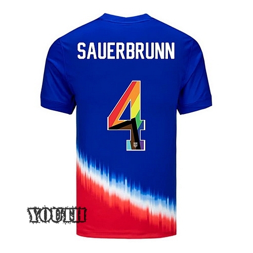 USA 2024/25 Becky Sauerbrunn Away Pride Youth Soccer Jersey