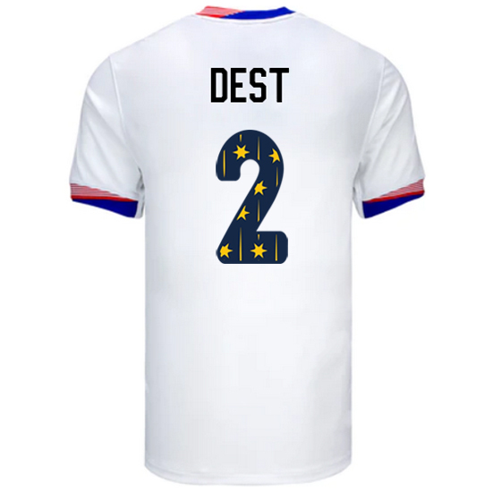 USA 2024/25 Sergino Dest Home Men's Jersey Stars Number