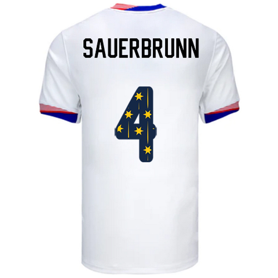 USA 2024/25 Becky Sauerbrunn Home Men's Jersey Stars Number