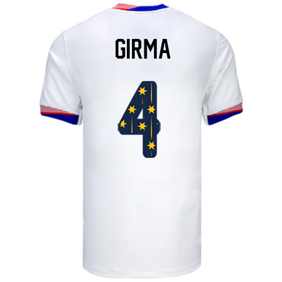 USA 2024/25 Naomi Girma Home Men's Jersey Stars Number