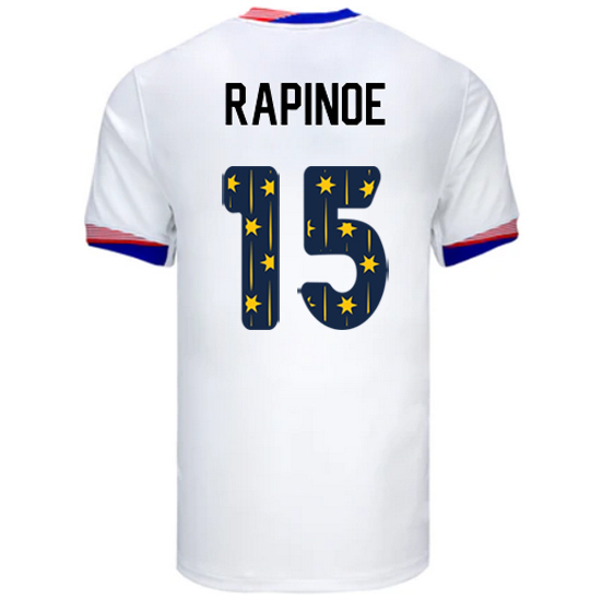USA 2024/25 Megan Rapinoe Home Men's Jersey Stars Number