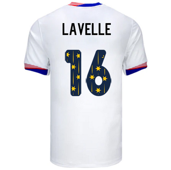 USA 2024/25 Rose Lavelle Home Men's Jersey Stars Number