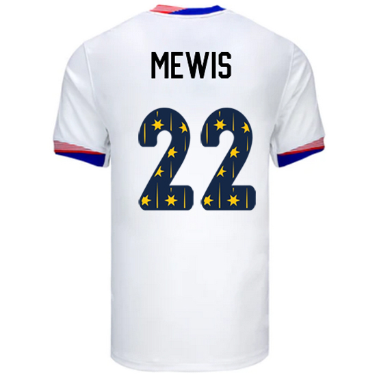 USA 2024/25 Kristie Mewis Home Men's Jersey Stars Number