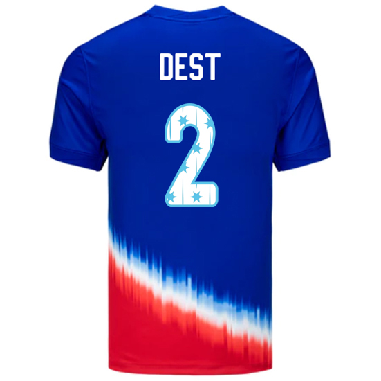 USA 2024/25 Sergino Dest Away Men's Jersey Stars Number
