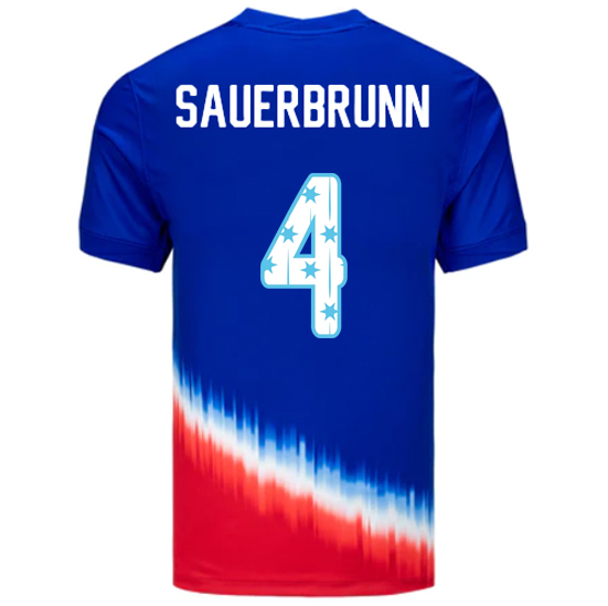 USA 2024/25 Becky Sauerbrunn Away Men's Jersey Stars Number