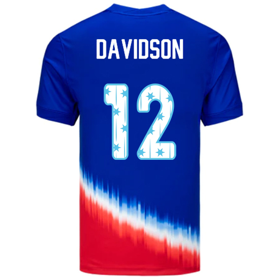 USA 2024/25 Tierna Davidson Away Men's Jersey Stars Number