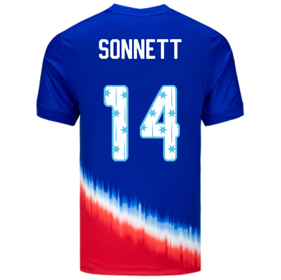 USA 2024/25 Emily Sonnett Away Men's Jersey Stars Number