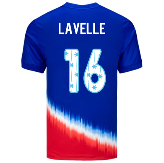 USA 2024/25 Rose Lavelle Away Men's Jersey Stars Number