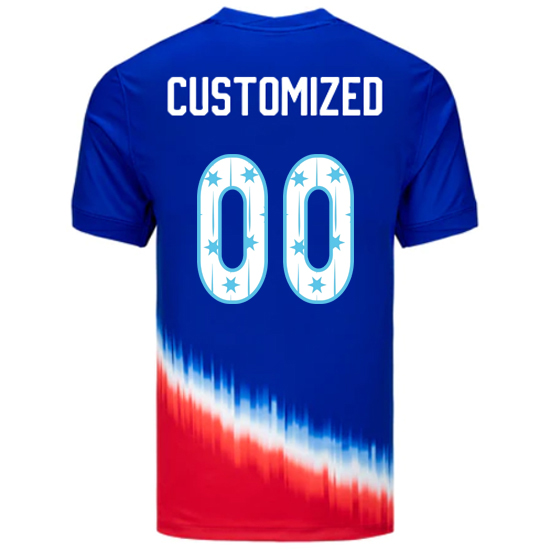 USA 2024/25 Customized Away Men's Jersey Stars Number
