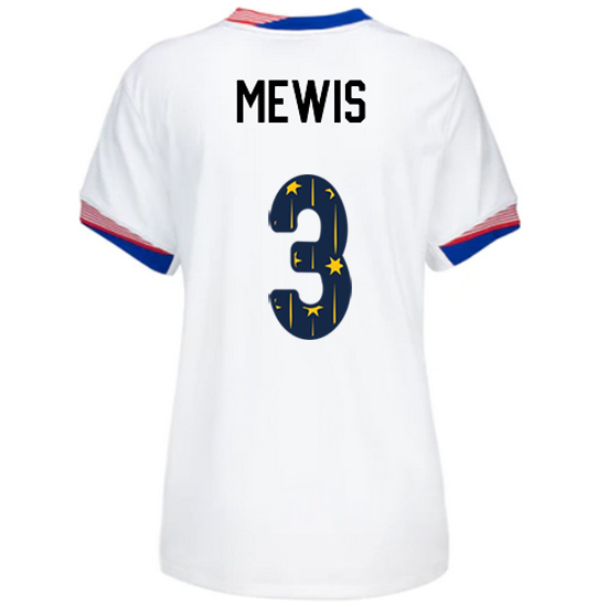 USA 2024/25 Samantha Mewis Home Women's Jersey Stars Number