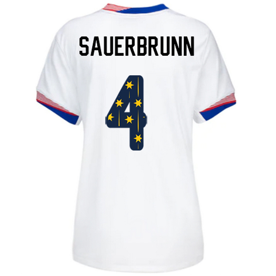 USA 2024/25 Becky Sauerbrunn Home Women's Jersey Stars Number