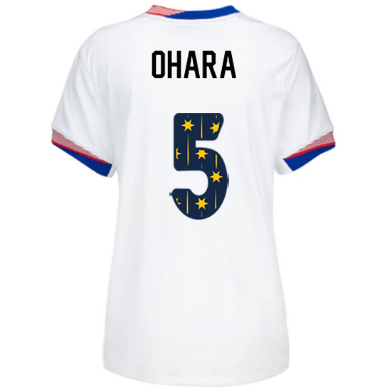 USA 2024/25 Kelley O'Hara Home Women's Jersey Stars Number