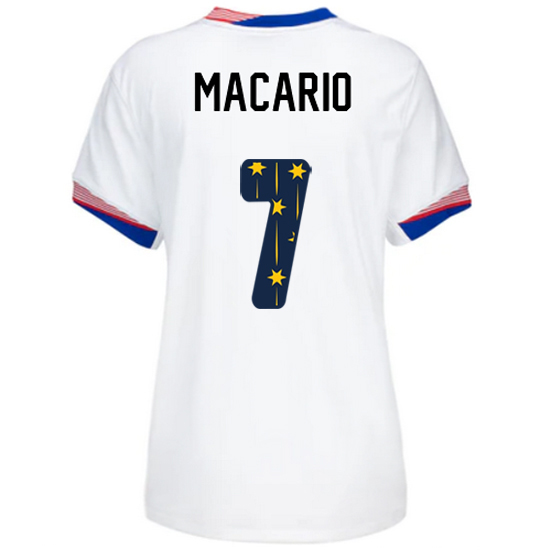 USA 2024/25 Catarina Macario Home Women's Jersey Stars Number