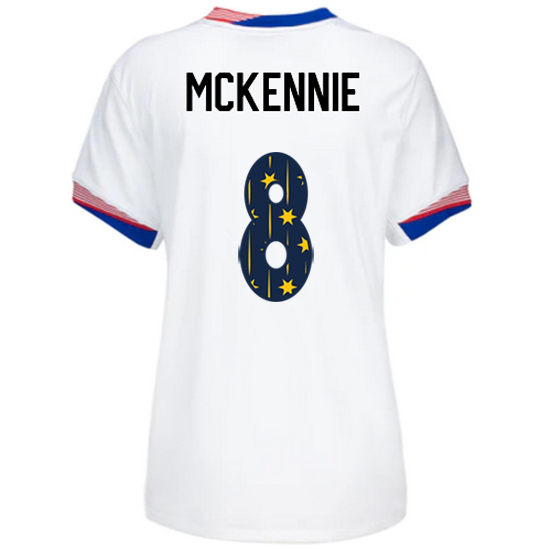 USA 2024/25 Weston McKennie Home Women's Jersey Stars Number