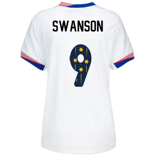 USA 2024/25 Mallory Swanson Home Women's Jersey Stars Number