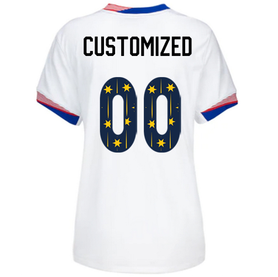 USA 2024/25 Customized Home Women's Jersey Stars Number