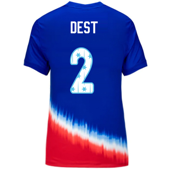 USA 2024/25 Sergino Dest Away Women's Jersey Stars Number