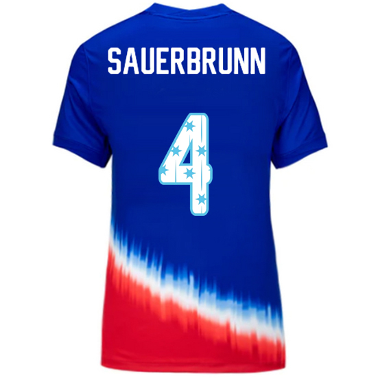 USA 2024/25 Becky Sauerbrunn Away Women's Jersey Stars Number