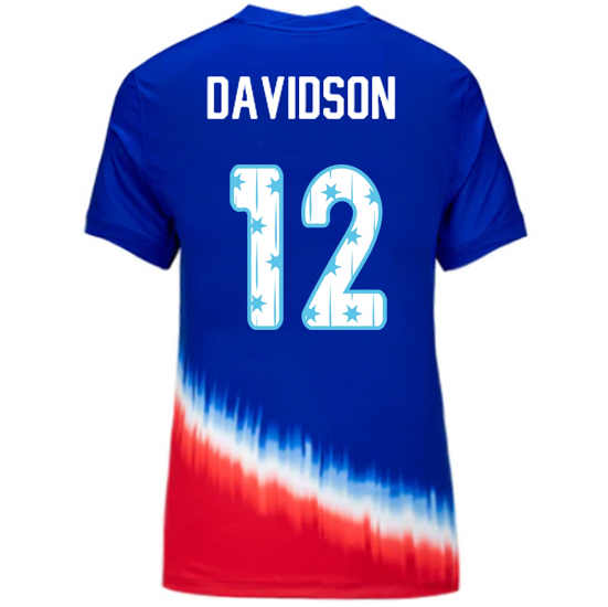 USA 2024/25 Tierna Davidson Away Women's Jersey Stars Number