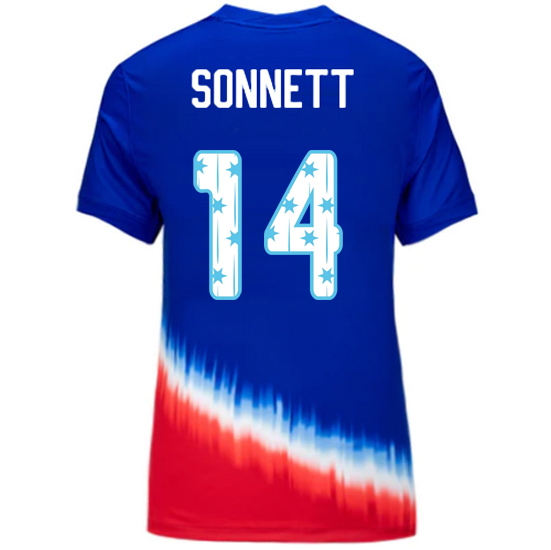USA 2024/25 Emily Sonnett Away Women's Jersey Stars Number