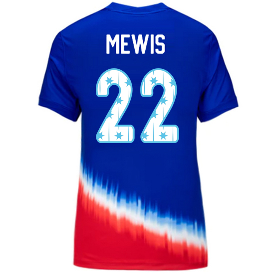 USA 2024/25 Kristie Mewis Away Women's Jersey Stars Number