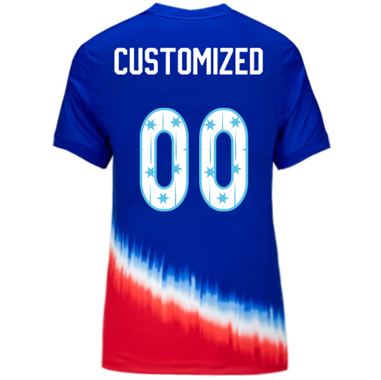 USA 2024/25 Customized Away Women's Jersey Stars Number