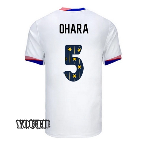 USA 2024/25 Kelley O'Hara Home Youth Jersey Stars Number