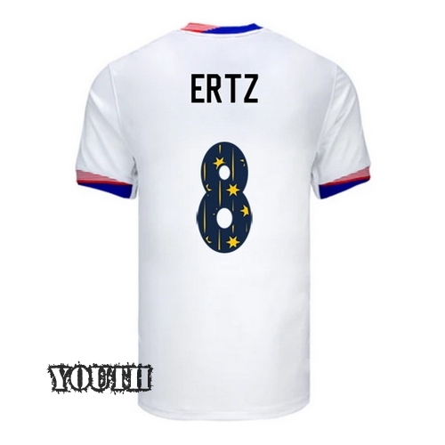 USA 2024/25 Julie Ertz Home Youth Jersey Stars Number