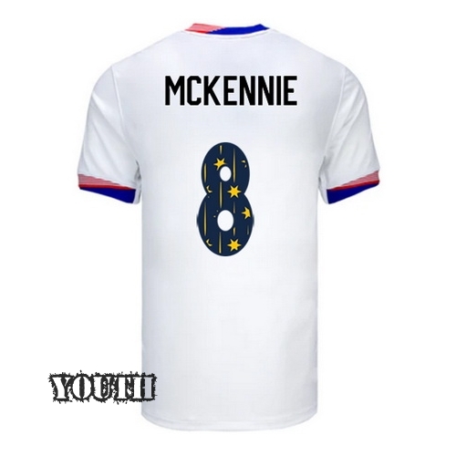 USA 2024/25 Weston McKennie Home Youth Jersey Stars Number