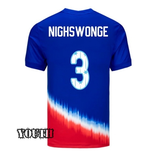 USA 2024/25 Jenna Nighswonger Away Youth Jersey Stars Number