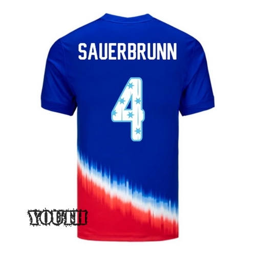 USA 2024/25 Becky Sauerbrunn Away Youth Jersey Stars Number