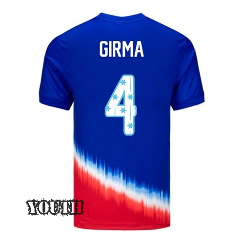 USA 2024/25 Naomi Girma Away Youth Jersey Stars Number