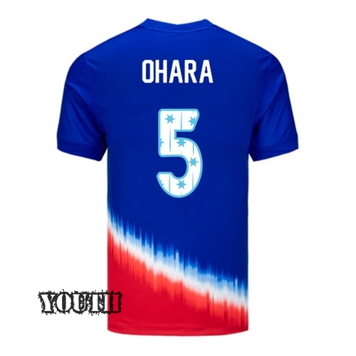 USA 2024/25 Kelley O'Hara Away Youth Jersey Stars Number