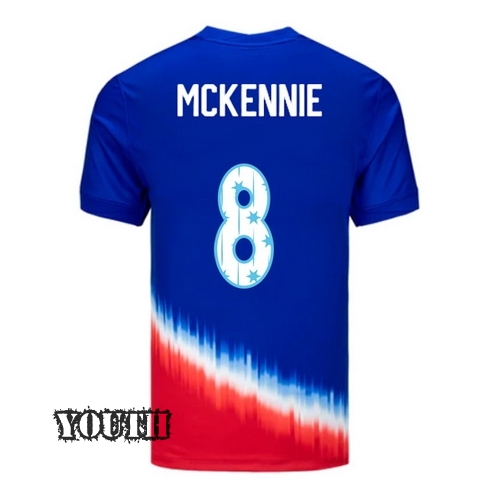 USA 2024/25 Weston McKennie Away Youth Jersey Stars Number