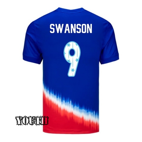 USA 2024/25 Mallory Swanson Away Youth Jersey Stars Number