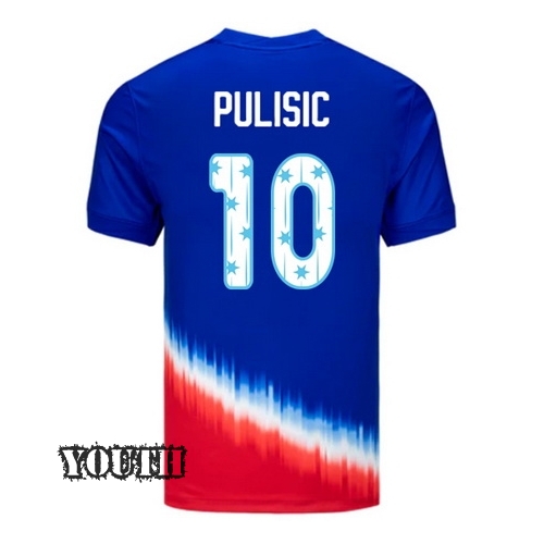 USA 2024/25 Christian Pulisic Away Youth Jersey Stars Number