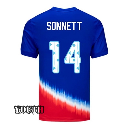 USA 2024/25 Emily Sonnett Away Youth Jersey Stars Number