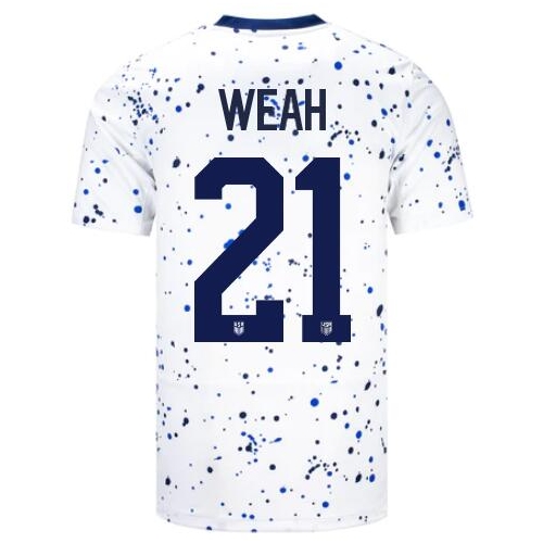 USA Tim Weah 2023 Home Men's Stadium Soccer Jersey