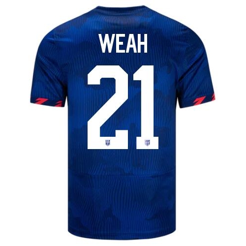 USA Tim Weah 2023 Away Men's Stadium Soccer Jersey