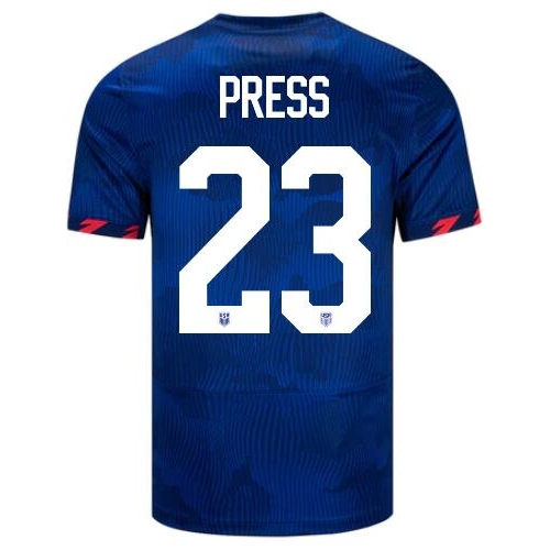 USA Christen Press 2023 Away Men's Stadium Soccer Jersey