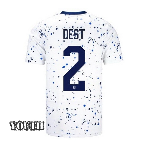 USA Sergino Dest 2023 Home Youth Stadium Soccer Jersey
