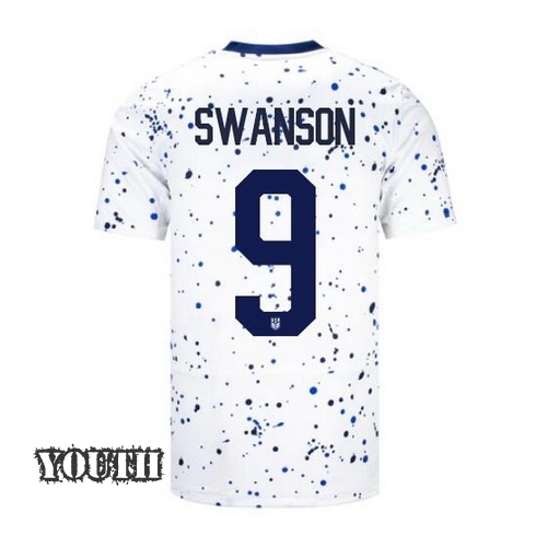 USA Mallory Swanson 2023 Home Youth Stadium Soccer Jersey
