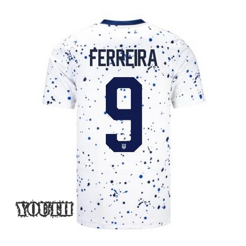 USA Jesus Ferreira 2023 Home Youth Stadium Soccer Jersey