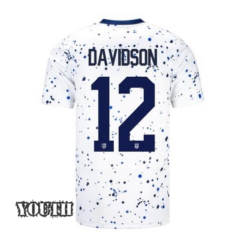 USA Tierna Davidson 2023 Home Youth Stadium Soccer Jersey