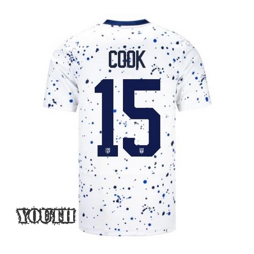 USA Alana Cook 2023 Home Youth Stadium Soccer Jersey
