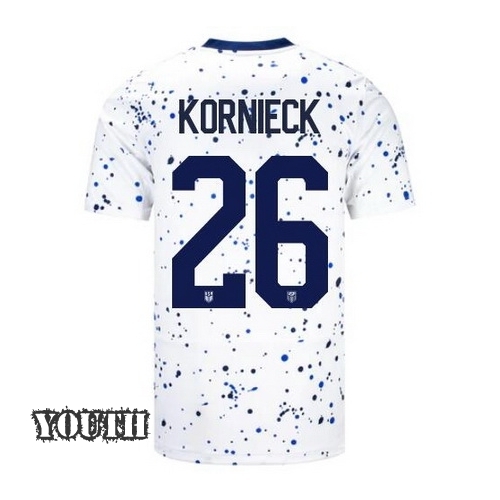 USA Taylor Kornieck 2023 Home Youth Stadium Soccer Jersey