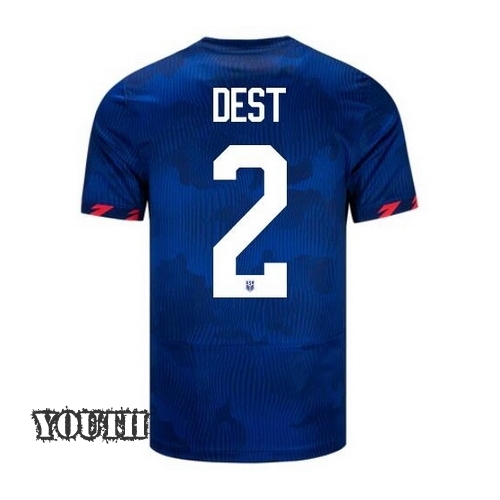 USA Sergino Dest 2023 Away Youth Stadium Soccer Jersey