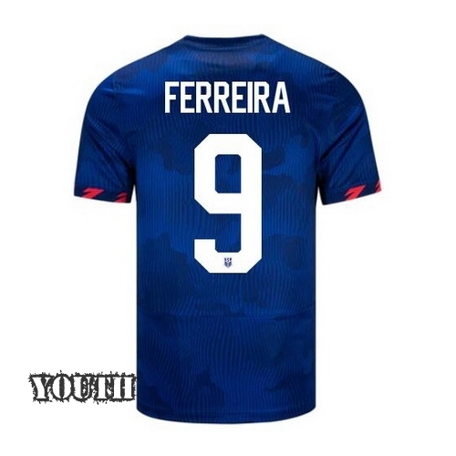 USA Jesus Ferreira 2023 Away Youth Stadium Soccer Jersey